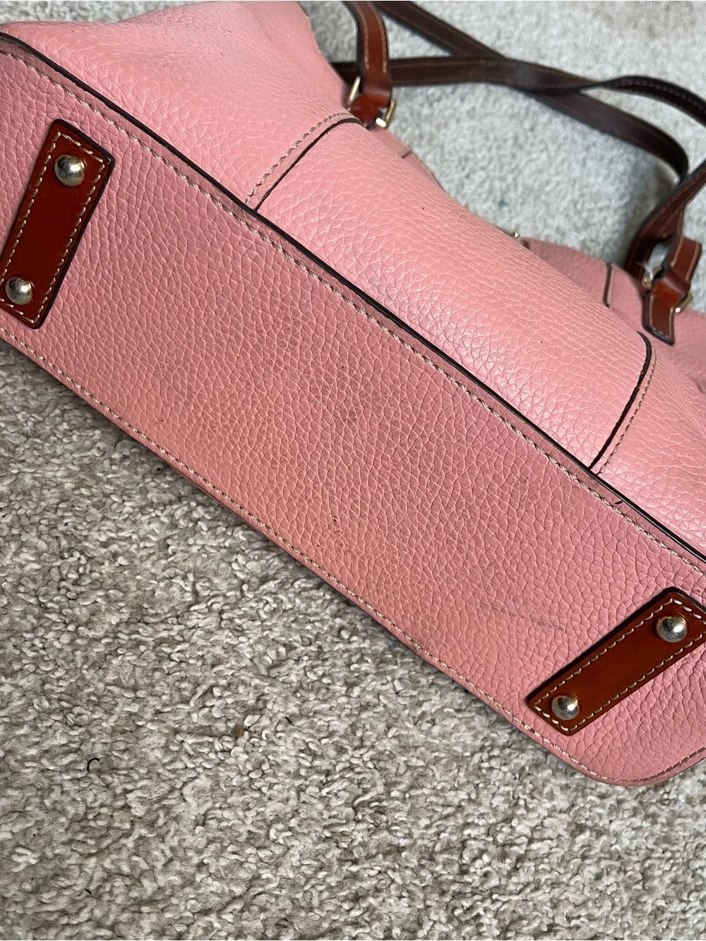 Dooney & Bourke Pebble Leather Small Lexington Shopper Pale Pink Purse Classic
